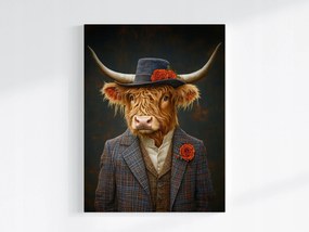 Poszter Portré Skócia Tehén Highland Gentleman 60x80