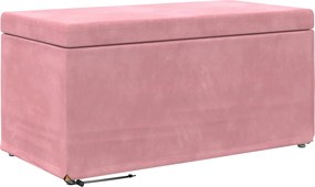 vidaXL Zsámoly Rózsaszín 81 x 41 x 40 cm Bársony és Műanyag Fa