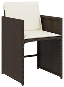 17 részes barna polyrattan kerti ülőgarnitúra párnákkal