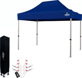 Ollós sátor 2×3 m alumíniumból, falak nélkül | Gyors felállítás és masszív, könnyű váz - 3 oldalfal nélkül - Kék