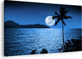 Kép - Hold a tenger felett (90x60 cm)
