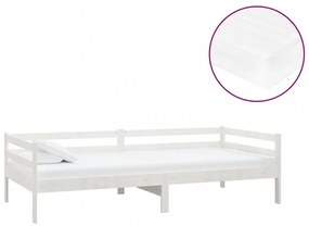 fehér tömör fenyőfa dívány matraccal 90 x 200 cm