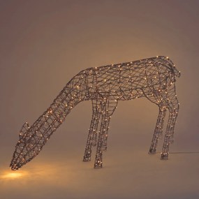 Állólámpa barna rattan rénszarvas LED-del IP44 - Flossie