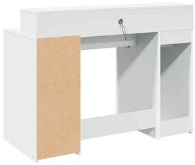 fehér szerelt fa íróasztal LED-világítással 120 x 55 x 91 cm