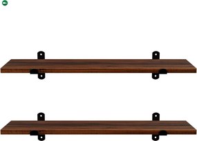 2 darabos fali polc szett, rusztikus barna 60x20x15cm