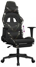 vidaXL fekete és terepszínű műbőr játékszék lábtartóval