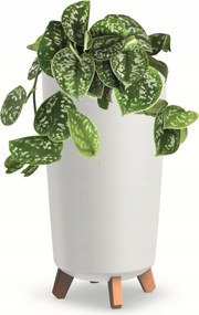 Virágtartó magas cső kerek 19,5cm fehér matt