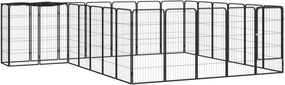 vidaXL 26-paneles fekete porszórt acél kutyakennel 50 x 100 cm