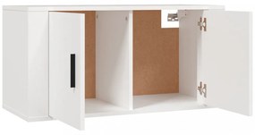 magasfényű fehér fali TV-szekrény 80x34,5x40 cm