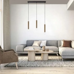 Leuchten Direkt 15618-60 - Csillár zsinóron BRUNA 3xE27/60W/230V sárgaréz