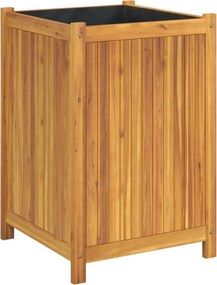 vidaXL tömör akácfa kerti virágtartó béléssel 50 x 50 x 75 cm