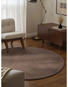 Szürkésbarna kézi szövésű gyapjú kerek szőnyeg ø 200 cm Eleni Taupe – Hanse Home