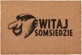 Lábtörlő Hello somsieda orrszarvú Janusz az ajtóhoz kókusz 60x40