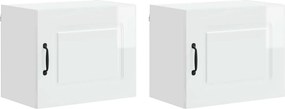 vidaXL Konyhaszekrény Kalmar 2 pcs Magas Fényű Fehér 50 x 31 x 40 cm