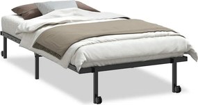 vidaXL fekete acél ágykeret matrac nélkül összecsukható 107x203 cm