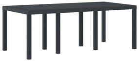 Kerti Asztal Antracit 200x100x73 cm Poli Rattan