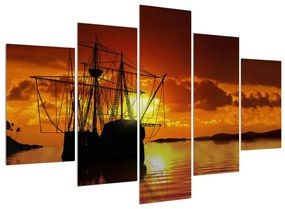 Hajó képe naplementekor (150x105 cm)