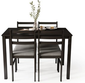 MAZZONI EXPORT TORINO étkezőgarnitúra asztal + 4 szék Fekete/Világosszürke (Savana 21 szövet) - FA ÉTKEZŐ GARNITÚRA KONYHÁBA/ÉTKEZŐBE