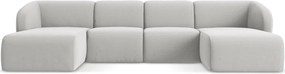 Világosszürke bársony sarokkanapé (U alakú) Lani – Makamii