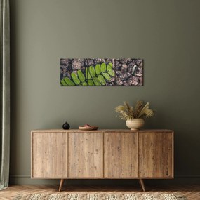 Zöld növények képe (órával) (90x30 cm)