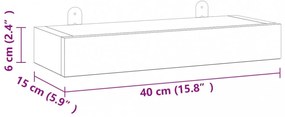 2 db tömör tíkfa falipolc 40 x 15 x 4 cm