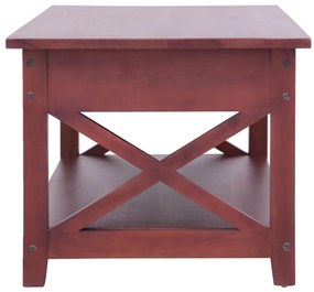 Barna tömör mahagóni dohányzóasztal 100 x 55 x 46 cm