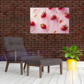 Kép - Eprek buborékokban (90x60 cm)