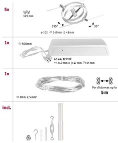 Paulmann 94490 - 8x GU5,3/7,5W CARDAN spotlámpa, matt króm, 230V