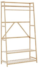 bambusz ruhaállvány polcokkal 110x40x180 cm
