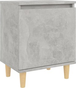 vidaXL betonszürke éjjeliszekrény tömör fa lábakkal 40 x 30 x 50 cm