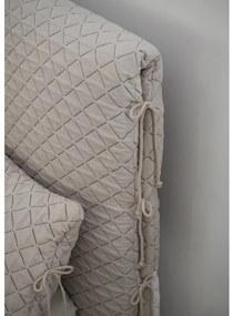 Bézs kárpitozott franciaágy ágyráccsal 140x200 cm Sleepy Luna – Miuform