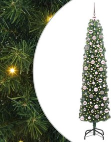 vidaXL Mű karácsonyfa 300 LED-del Zöld 180 cm PVC, acél és műanyag