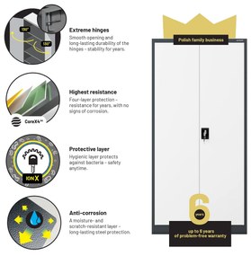 Fém iratszekrény JAN H, 900 x 1950 x 400 mm, antracit-fehér