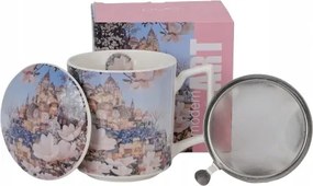 Porcelán Bögre Szűrővel 360 ML Modern City Of Magnolias