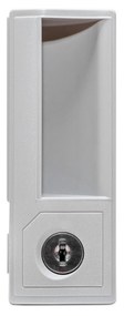 Szürke zár fém rekeszes szekrényhez, 110x41 mm