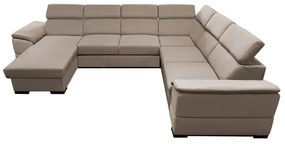 Ággyá alakítható ülőgarnitúra univerzális U-alakú sarokkal és tárolóhellyel GRANADA, bézs