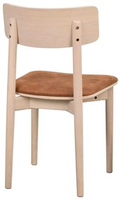 Konyakbarna-natúr színű bőr utánzat étkezőszék szett 2 db-os Wolcott – Rowico