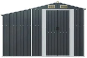 antracitszürke horganyzott acél kerti fészer 277x93x179 cm