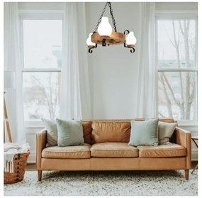 Brilagi - Csillár láncon ROATA 3xE14/40W/230V bükkfa