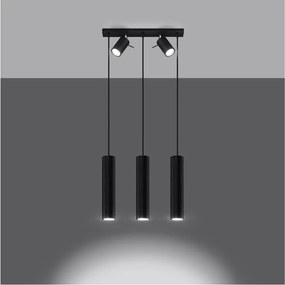 Fekete fém függőlámpa Etna – Sollux