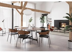 Fekete-sötét natúr színű karfás étkezőfotel Crib – DAN-FORM Denmark