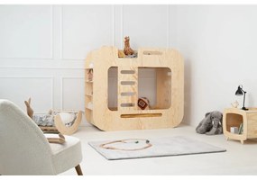 Natúr színű emeletes gyerekágy tárolóhellyel 90x200 cm Mundo – Adeko