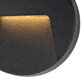 6 db fekete, kerek kültéri fali lámpa szett LED-del IP65 - Gem