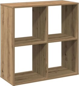 vidaXL kézműves tölgy színű fa elválasztó könyvespolc 69,5x29x69,5 cm