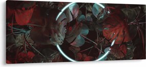 Kép - Neon kör a pálmafák között (120x50 cm)
