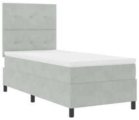 Boxspring Ágy Matrac Különböző Szürke Egyágyas Bársonyos