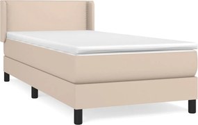 vidaXL cappuccino színű műbőr rugós ágy matraccal 80 x 200 cm