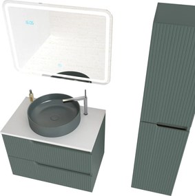 Piramida EURIDIKA fali fürdőszobabútor - mosdópult mosdó nélkül -2 fiókos - PINO ZÖLD - 65 x 48 x 53 cm
