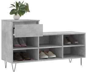 vidaXL betonszürke szerelt fa cipőszekrény 102x36x60 cm