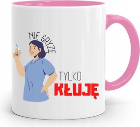 Rózsaszín Bögre Ápolónőnek Csak Szúr Ajándék fényképes nyomtatással